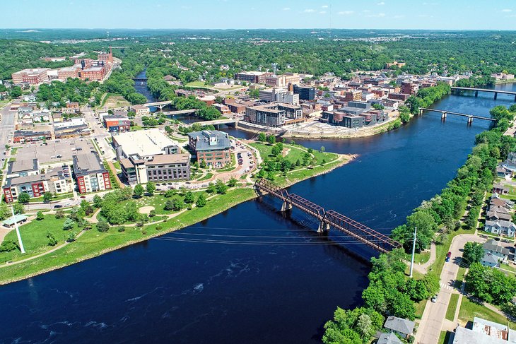 Aerial view of Phoenix Park and Eau Claire