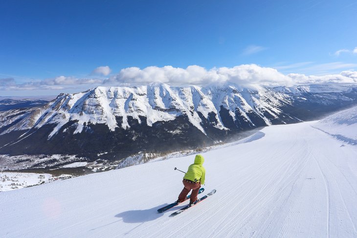 Skier at Castle Mountain Resort