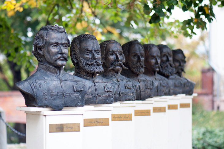 Statues of Hungarian military leaders at the Museum of Military History