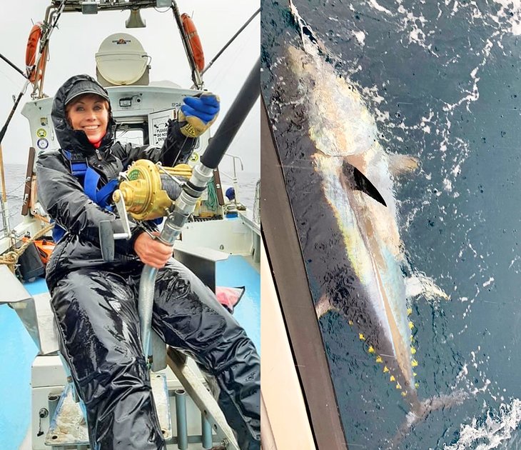 Anietra with a nice bluefin tuna caught off Ireland