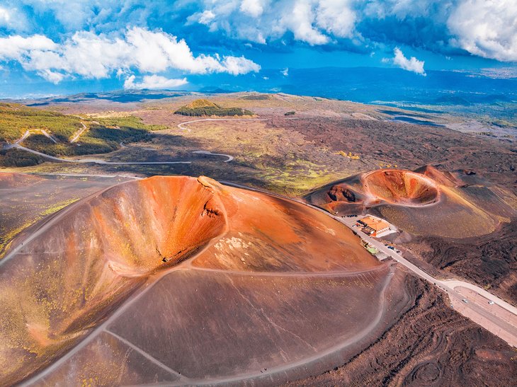 Aerial view of the summit of Mt. Etna