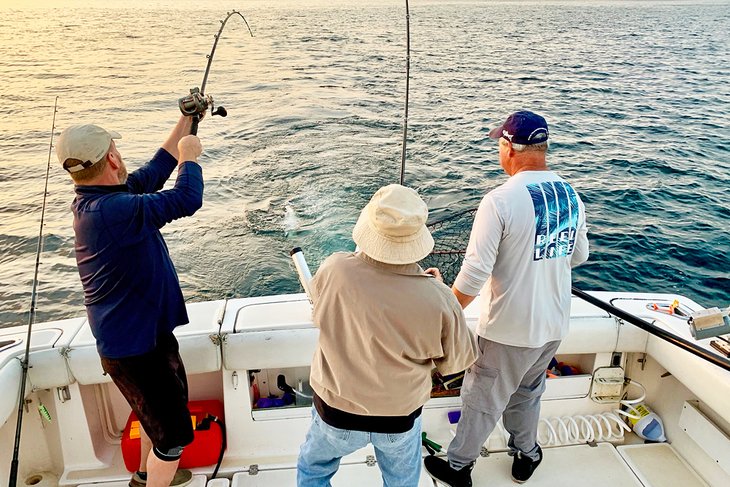 Double hookup on salmon during a Lake Michigan charter