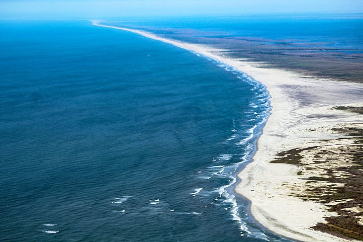 Aerial view of Portsmouth Island, North Carolina