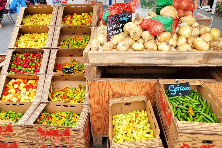 Fresh produce at the Olympia Farmers Market