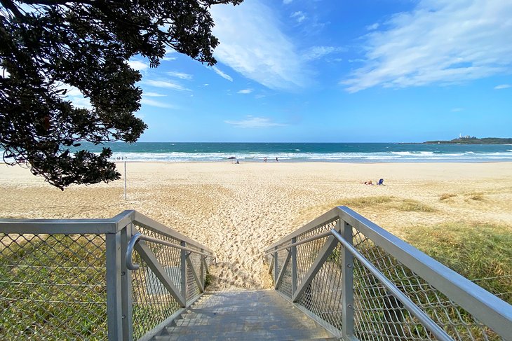 Beach access behind the Mooloolaba Beach Holiday Park