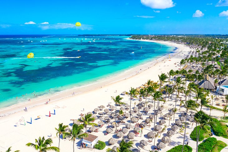 Aerial view of Bavaro beach, Punta Cana, Dominican Republic