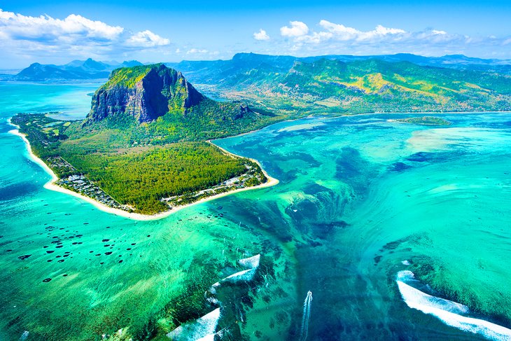 Aerial view of Mauritius