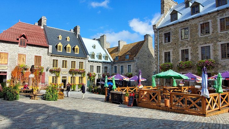 Summer patios in Place Royale