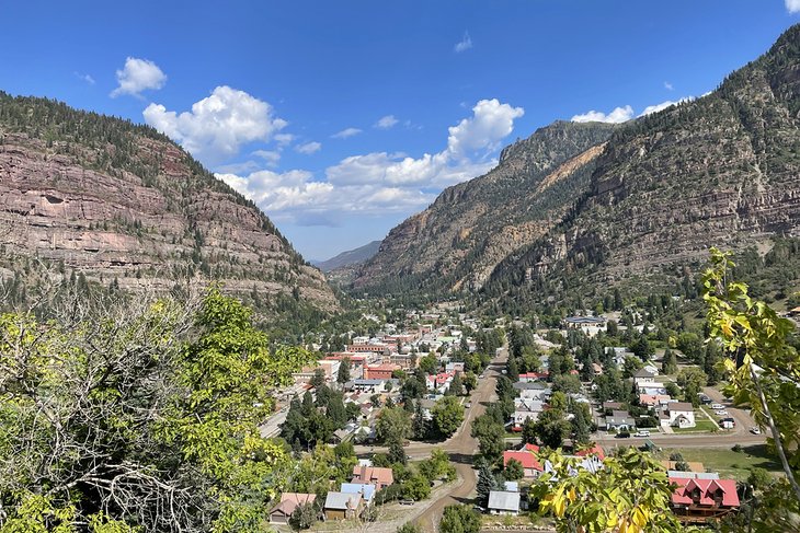 Amphitheater Campground overlooks the Million Dollar Highway, about an hour from Telluride