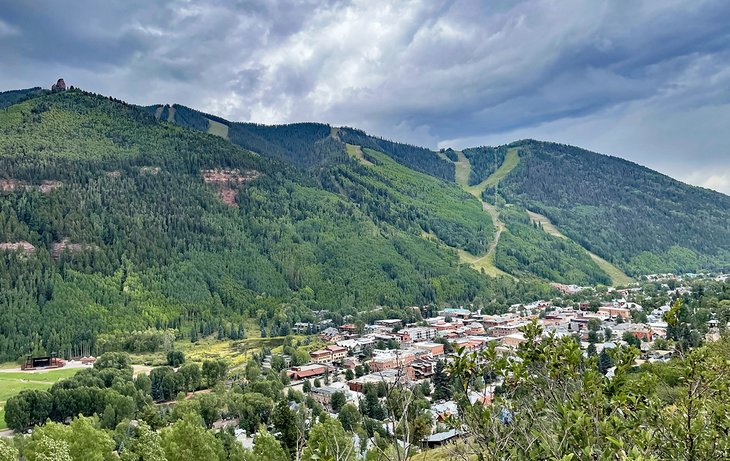 View of Telluride from the mountains just outside town