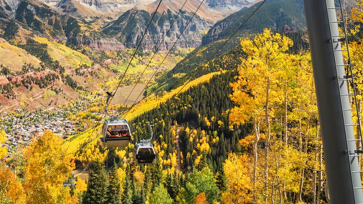 Gondola to Mountain Village in autumn