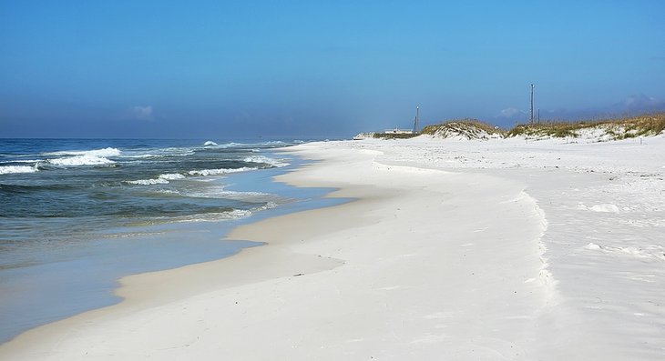 View down the beach at Eglin Matterhorn Beach