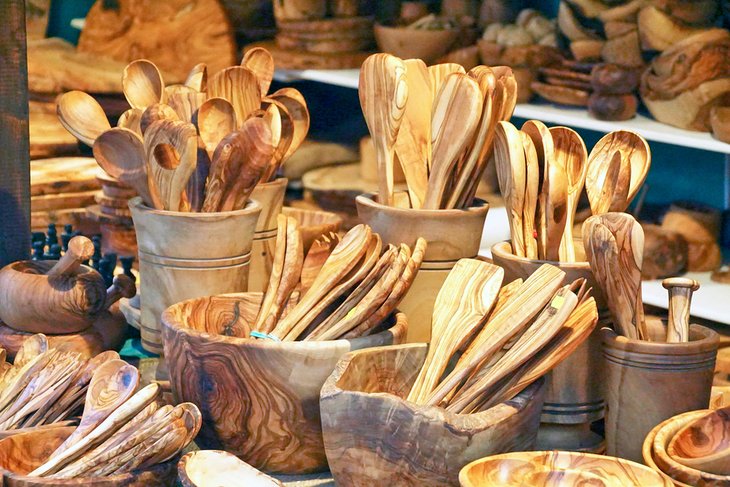 Wooden spoons for sale at the Christmas Market in Rüdesheim