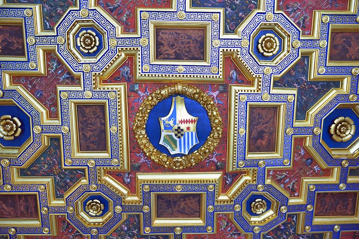 Ornate ceiling in the Villa Farnesina