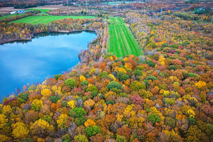 Aerial view of the Plainsboro Preserve