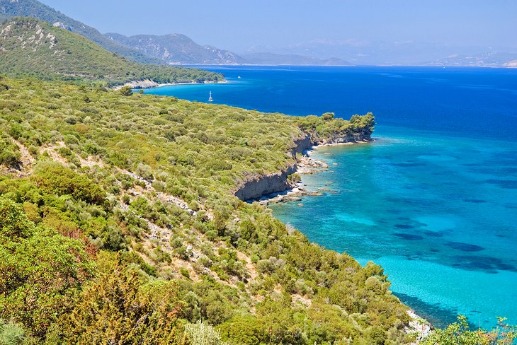 Scenic coastline on the Dilek Peninsula