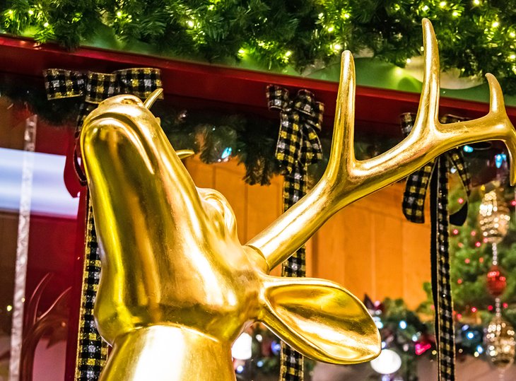 Golden Deer Statue at Frankenmuth ChristKindlMarkt