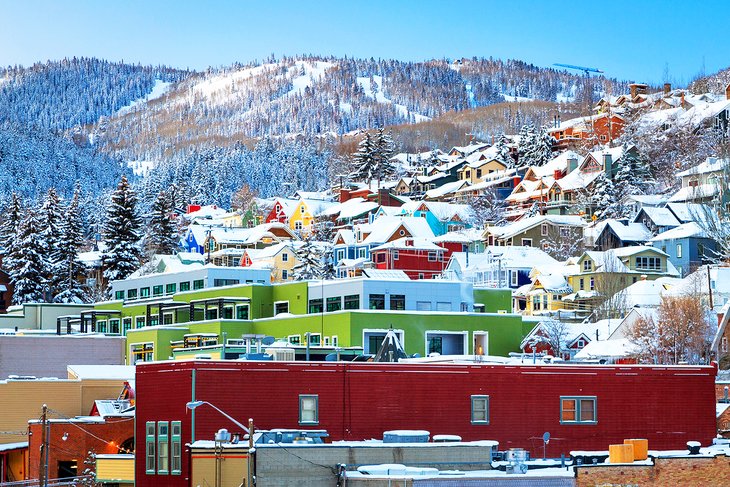 Snow-covered Park City, Utah