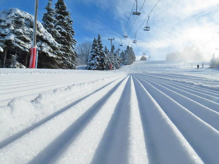 Fresh corduroy at Little Switzerland Ski Resort