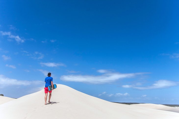 Sandboarding at Little Sahara, Kangaroo Island