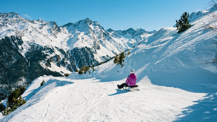 Tobogganing in Tyrol, Austria