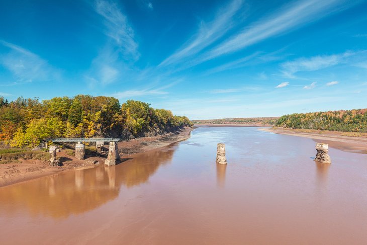 View of the Fundy tides in the Shubenacadie River from the Fundy Tidal Interpretive Area