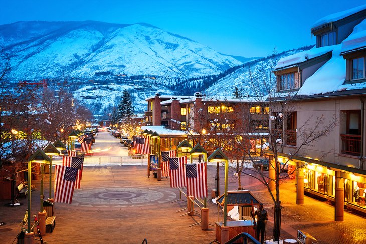 Downtown Aspen at night