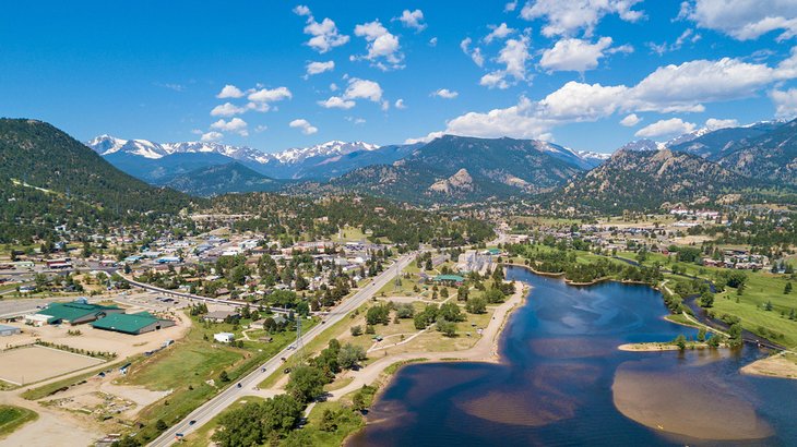 Aerial view of Estes Park