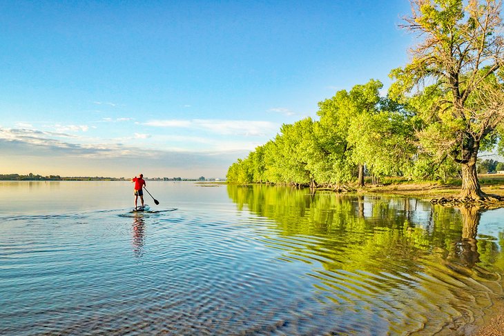 Paddleboarder in Boyd Lake State Park