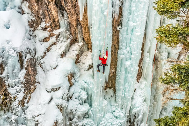 Ice climber at Ouray Ice Park