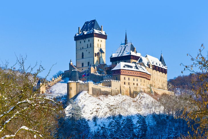 Karlstejn Castle in the winter