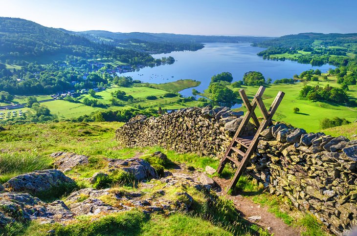 View over Lake Windermere in the Lake District