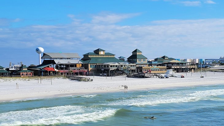View from the Island Pier to The Boardwalk and beach