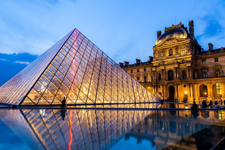 Louvre Museum at dusk