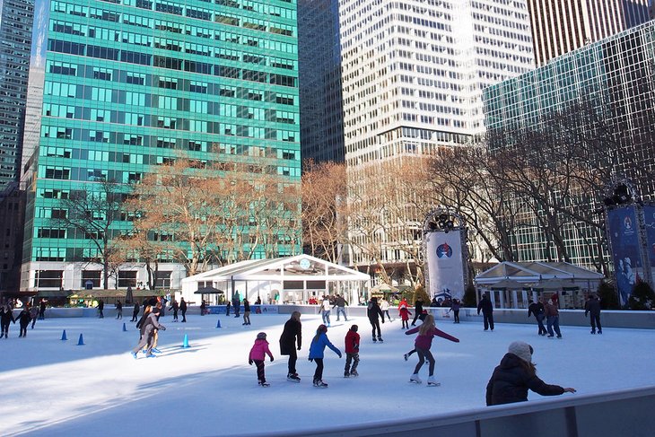 Skating rink in Bryant Park