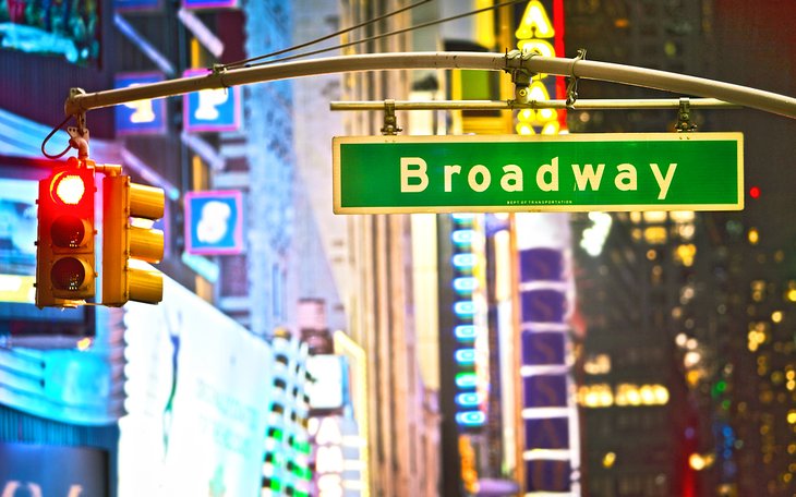 Broadway sign at night