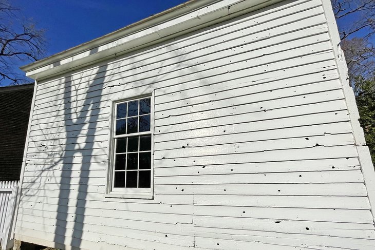 Bullet holes at Carter House