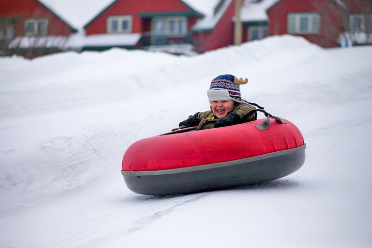 Snow tubing in Vermont