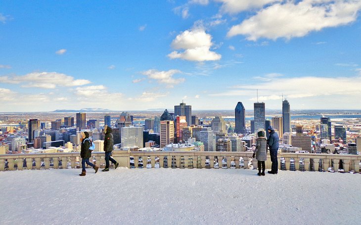 View of downtown Montreal in the winter