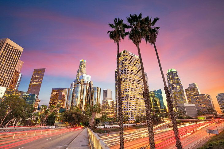 Downtown Los Angeles at sunset