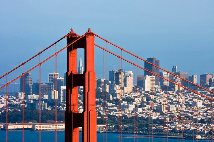 Golden Gate Bridge and downtown San Francisco