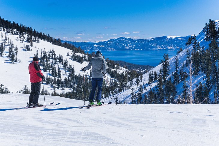 View over Lake Tahoe from the ski slopes