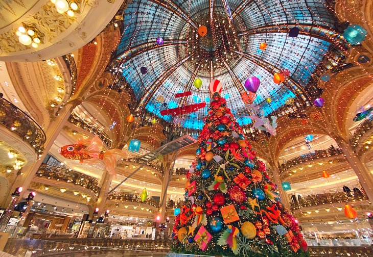 Galeries Lafayette decorated for Christmas