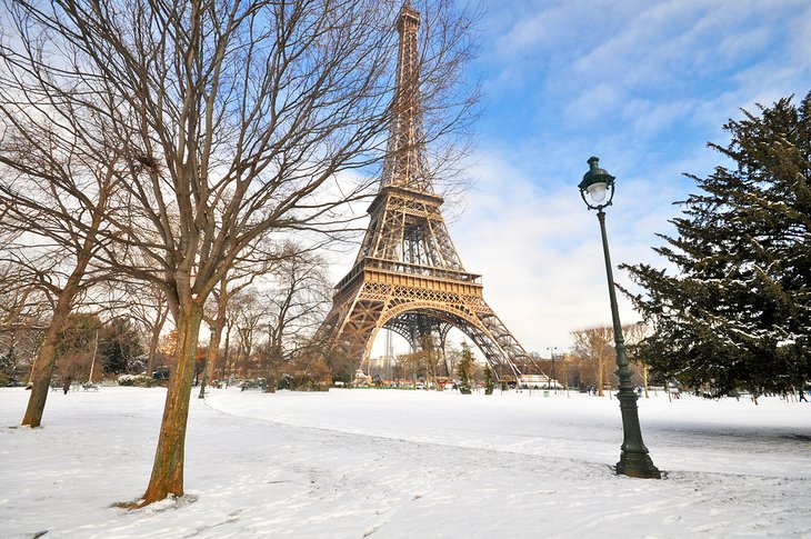 The Eiffel Tower in the winter