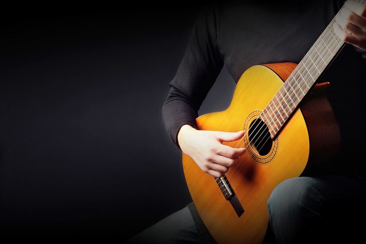 Classical guitar player