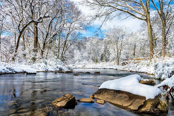 Richland Creek Greenway after a snowstorm