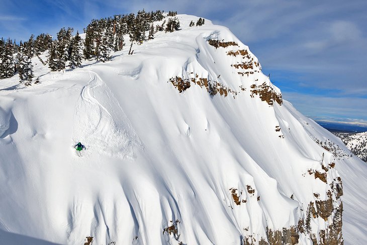 Extreme skiing in the Jackson Hole backcountry