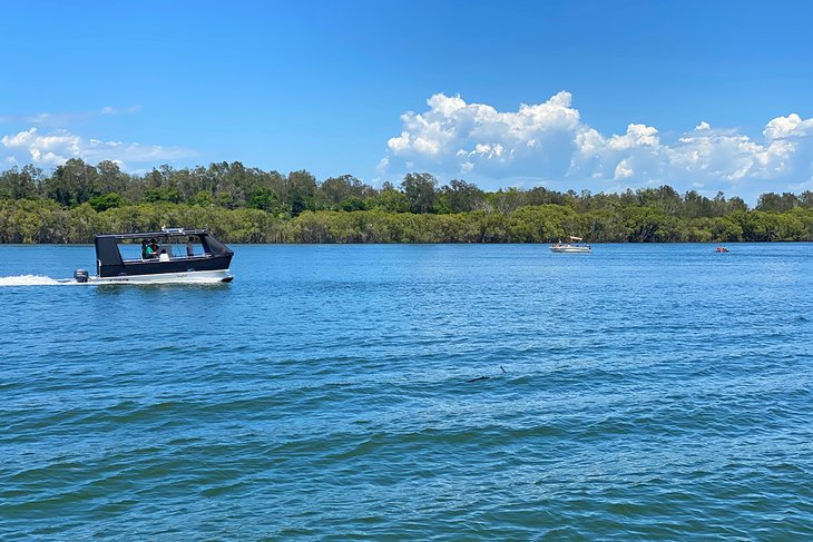 Boats cruising on the Hastings River