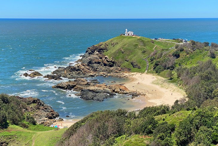 Beach in Sea Acres National Park below Tacking Point Lighthouse