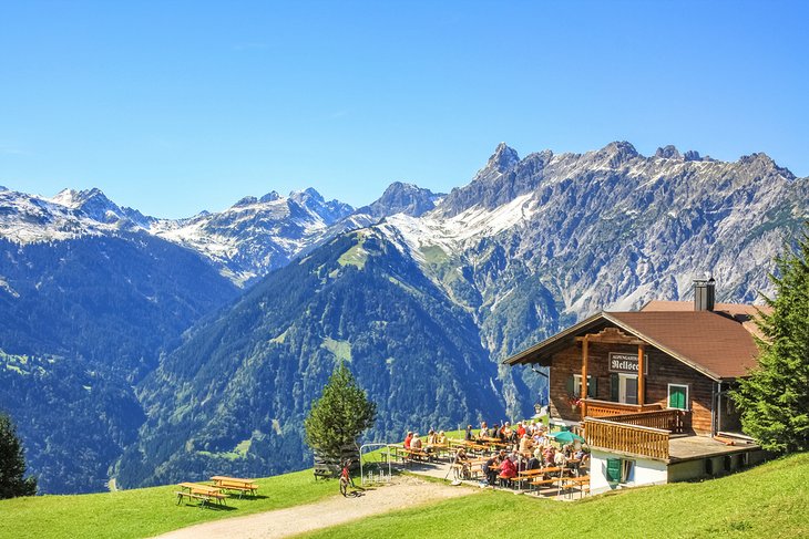 Mountainside restaurant in St. Anton, Austria